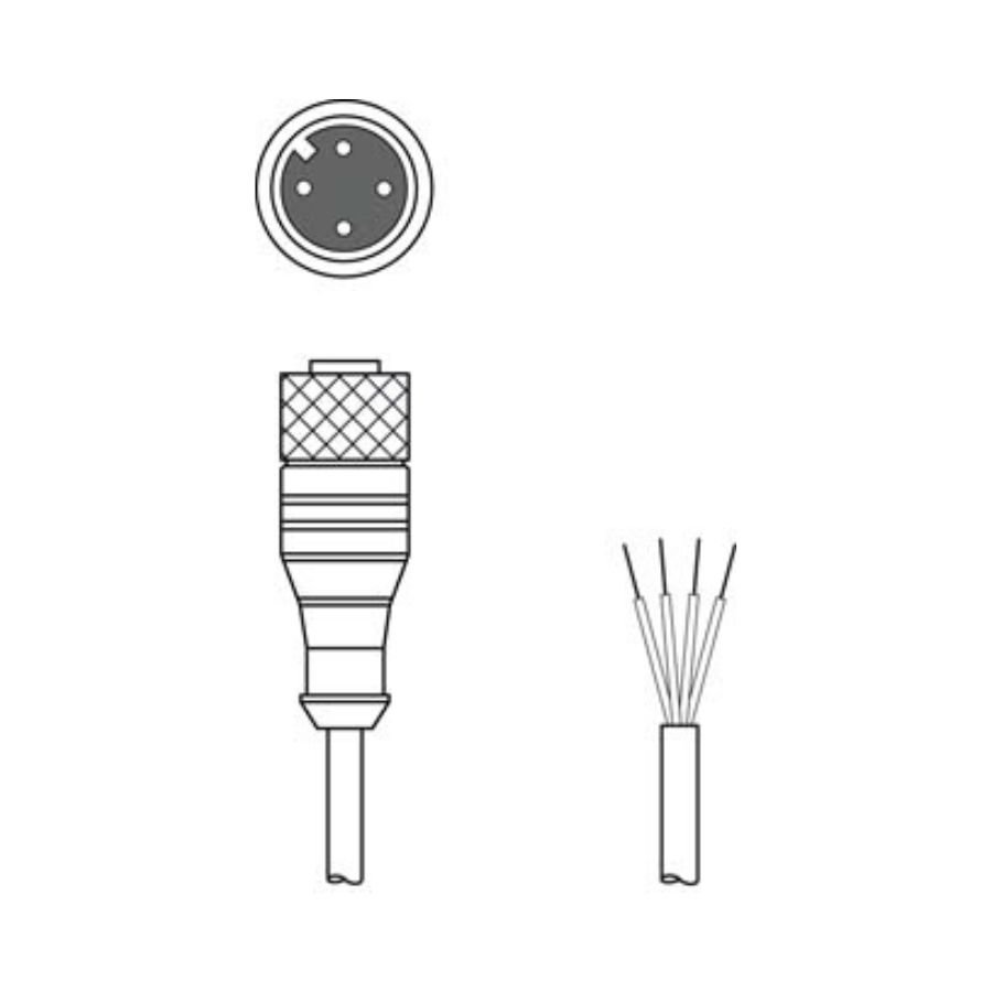 Leuze Brand KD U-M12-4A-P1-100 Connection Cable