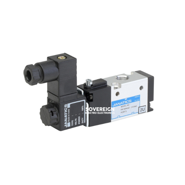Janatics DS254SR60-WT0R0 1/8 -5/2,24V DC (S) Sol. sp. return valve with LED socket