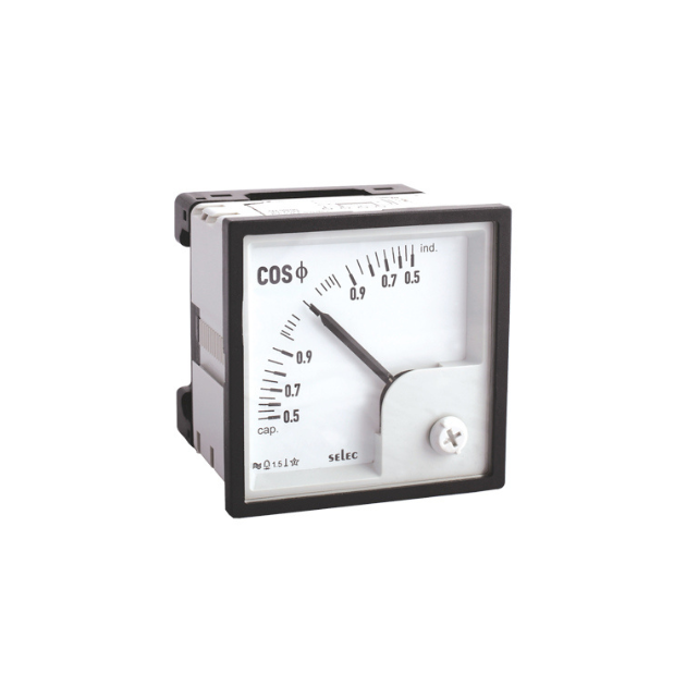 Selec make AM-PF-2-3P1E-0.5 CAP-1-0.5 IND-415V-5A-CE Analog Power Factor Meter