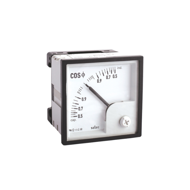 Selec make AM-PF-3-3P1E-0.5 CAP-1-0.5 IND-415V-5A-CE Analog Power Factor Meter