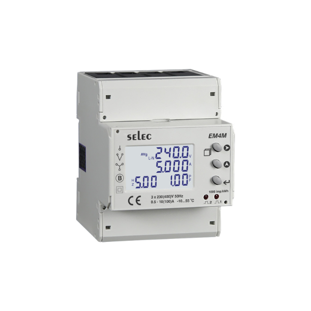 Selec make EM4M-3P-C-100A Energy Meter