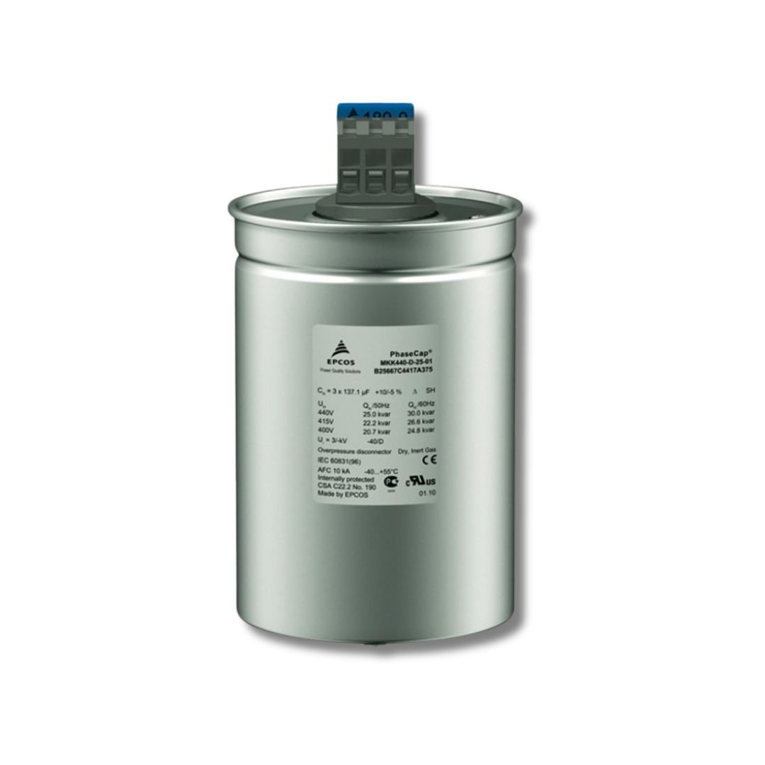 EPCOS_Brand_25KVAR_3Phase_440V_Cylindrical_Power_Capacitors
